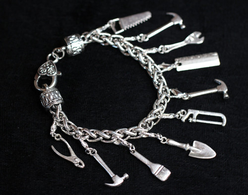 Bracciale charm tema strumenti - bracciale,
